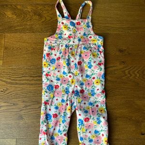 Mini Boden girls flowered overalls